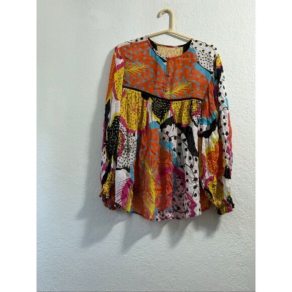 BI-nk for Anthropologie Miranda Peasant Blouse fairycore sheer  Size L - Picture 6 of 6